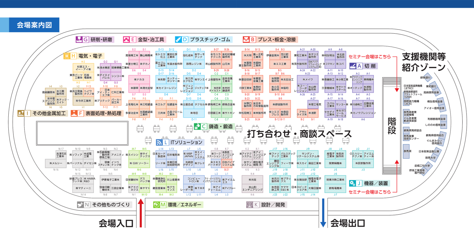 群馬ものづくりフェア2021会場案内図